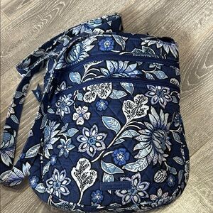 Vera Bradley Navy and White Floral Crossbody Bag
